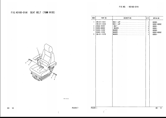 کتاب قطعات بیل PC220-7 کوماتسو ژاپن با بالاترین کیفیت